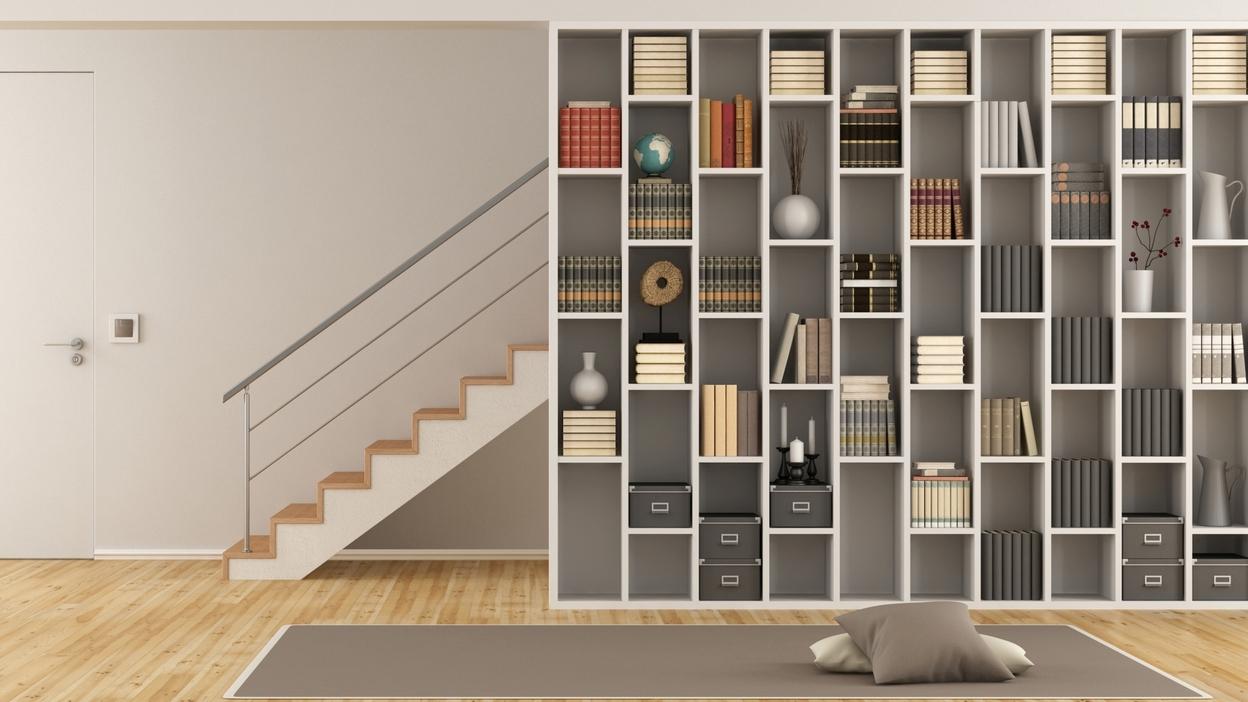 Regal mit viel Stauraum designen Regal mit offenen Fächern im Flur